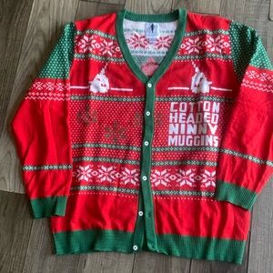 Elf Cotton headed ninny Muggins Holiday cardigan size xl . New without tags